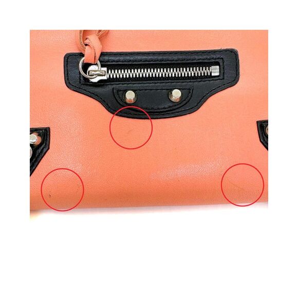 Pre Loved Balenciaga Classic Continental Zip Wallet Coral Women Orange - Picture 7 of 8